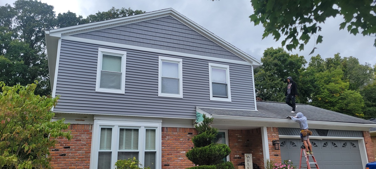 Finished siding home